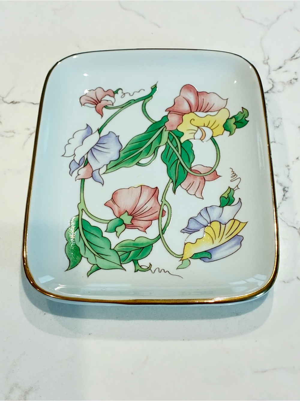 Vintage Ben Rickert Fine China Floral Catch-All Vanity Tray